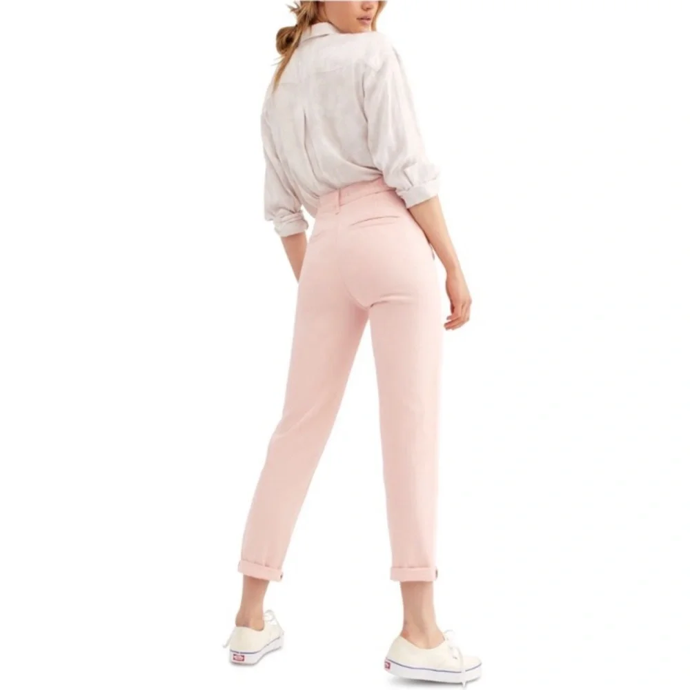 We The Free | NWT Free People Soft Pink City of Lights High Rise Jeans - Picture 2 of 14